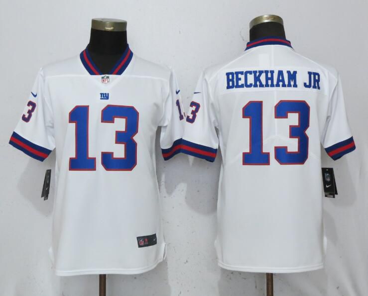 Women New York Giants 13 Beckham jr Navy White Nike Color Rush Limited NFL Jerseys